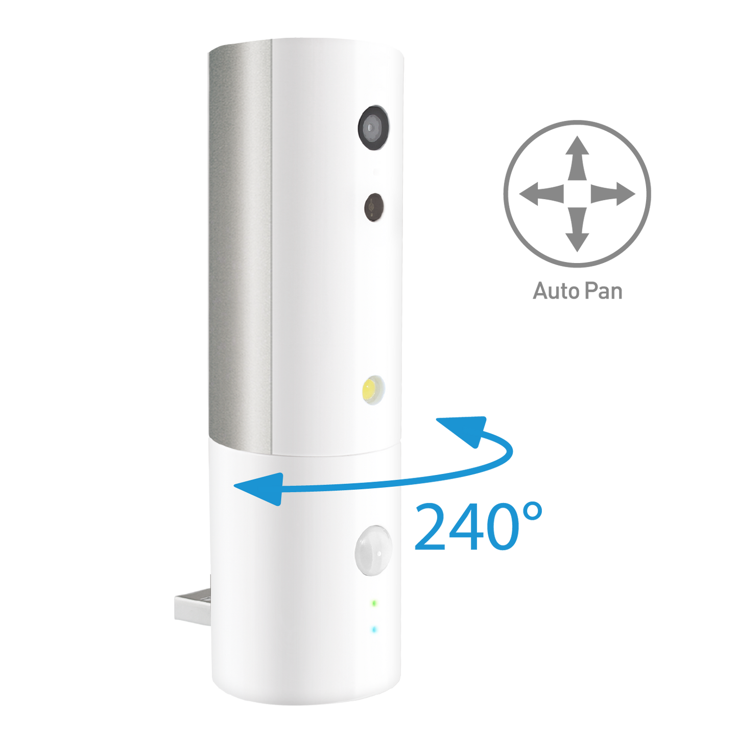 Hermes Portable Security Camera - White, AI Detection, Night Vision