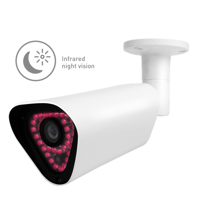 AR4 Outdoor Bullet Camera - White, AI Detection, Night Vision