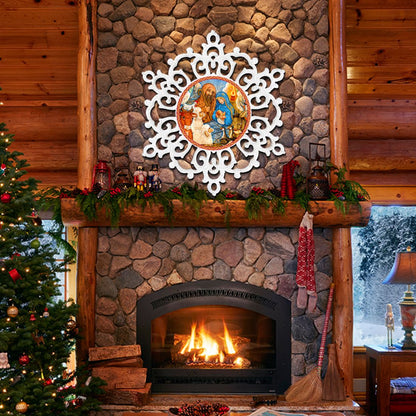 Nativity Snowflake Nativity Door Decor by G. DeBrekht - Nativity Holiday Decor - 8141152H-1