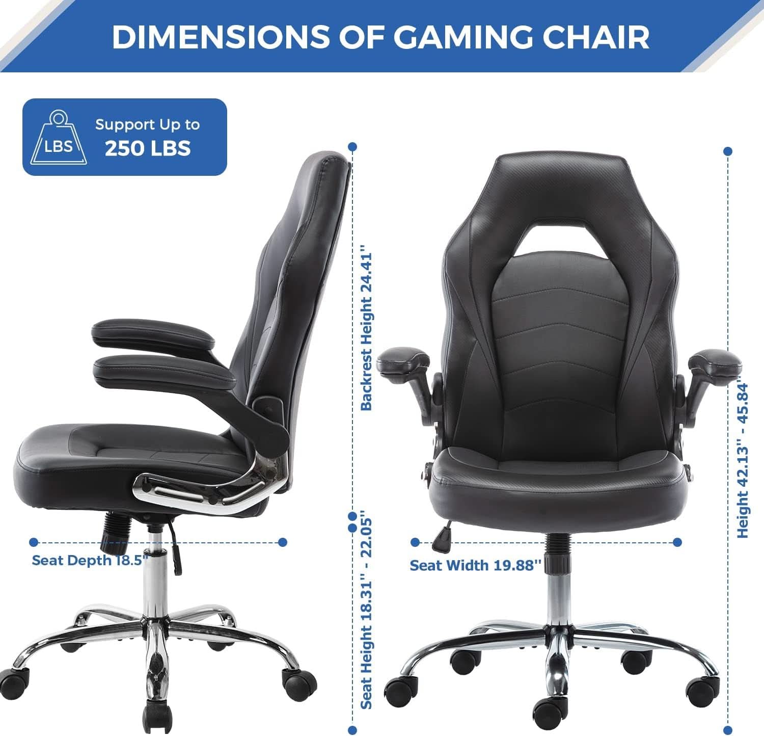 Ergonomic Gaming Chair With Height Adjustability Black-2