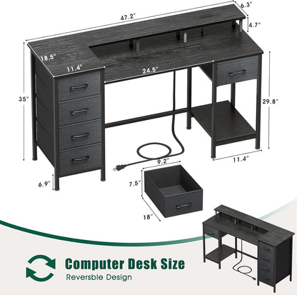 Forty Seven Inch Gaming Desk With RGB LED Illumination-1