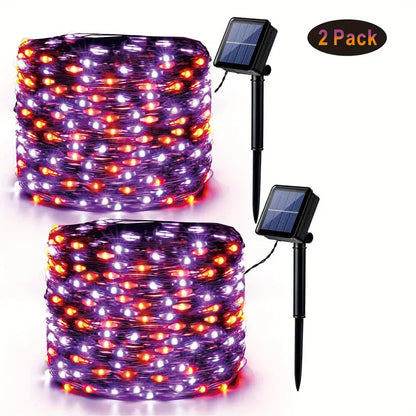 Twinkling Holiday Glow: Christmas Solar Copper Wire Lights-0