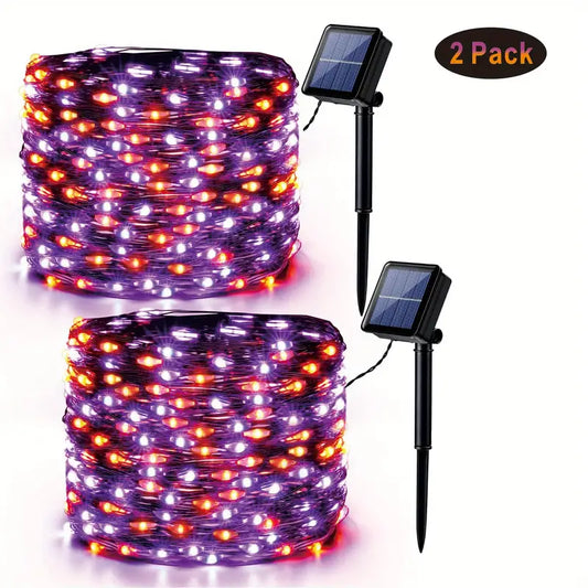 Twinkling Holiday Glow: Christmas Solar Copper Wire Lights-0
