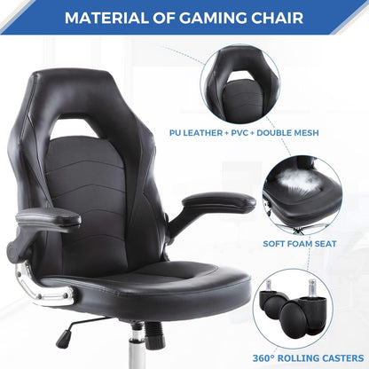 Ergonomic Gaming Chair With Height Adjustability Black-3