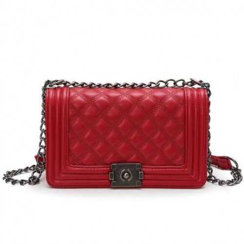 (4 Colors Available) Vintage Lattice Stitching Design Chain Fashion Women Handbag/ Shoulder Bag