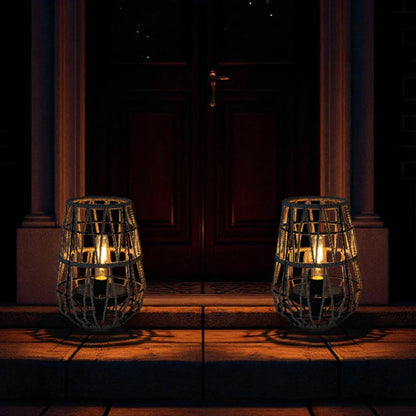 Set of 2 Solar Lantern Outdoor Table Lamp Outside Hanging Solar Lights-3