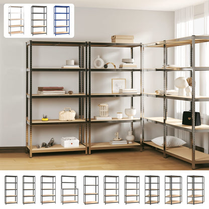 vidaXL Shelf Storage Office Bookshelf Shelving Unit Steel and Engineered Wood