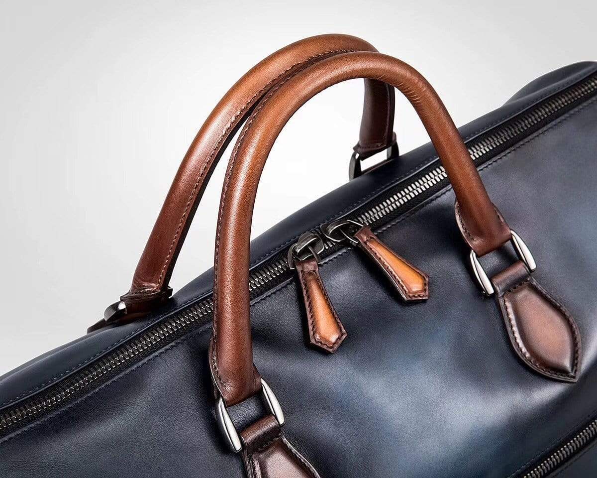 Vintage Leather Large Boston Duffle Bag, Leather Overnight Bag, Gym Bags,-3