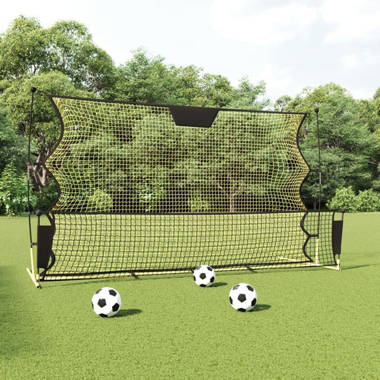 vidaXL Football Rebounder Net Black and Yellow 72"x33.5"x47.2" Polyester