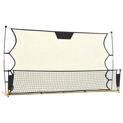 vidaXL Football Rebounder Net Black and Yellow 72"x33.5"x47.2" Polyester