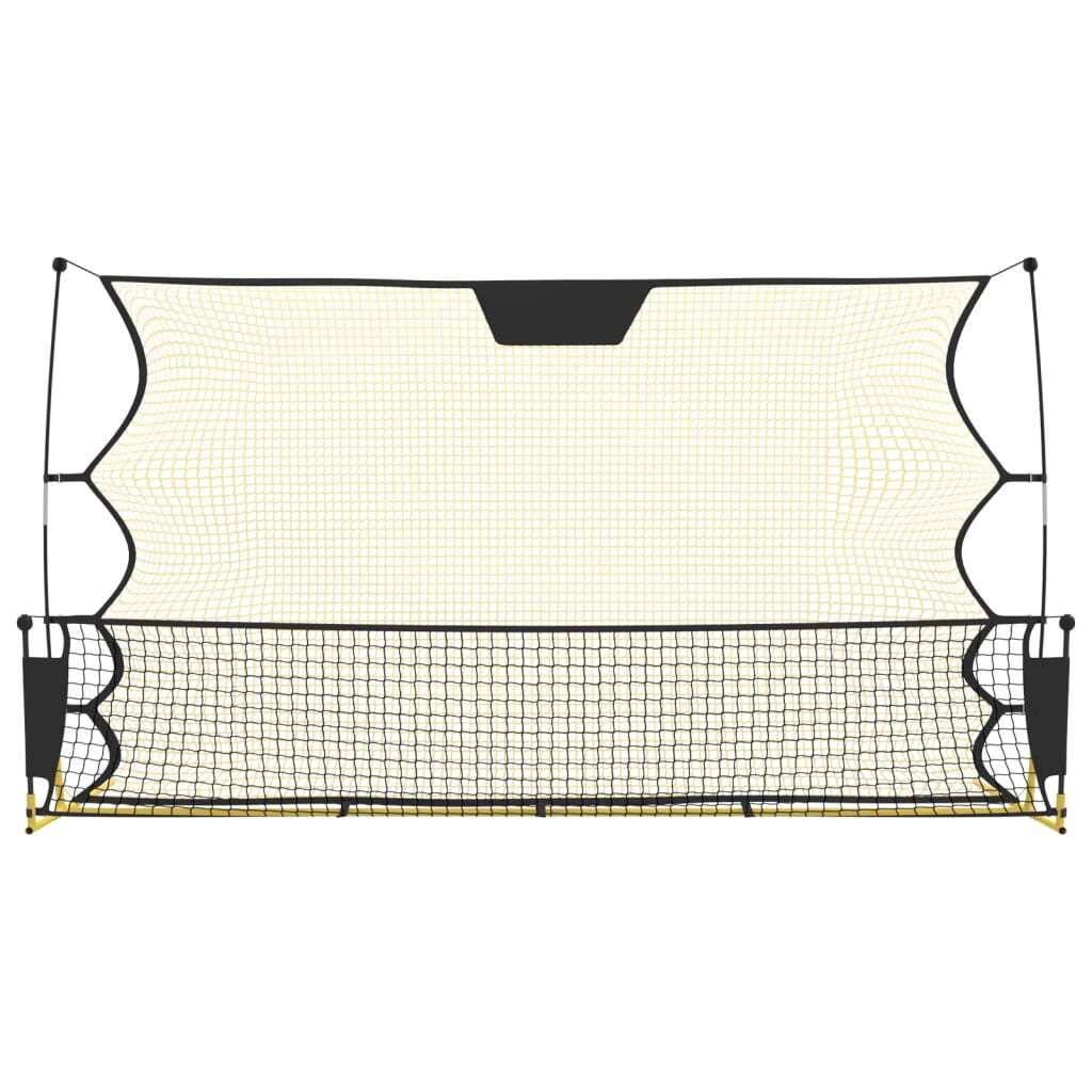 vidaXL Football Rebounder Net Black and Yellow 72"x33.5"x47.2" Polyester